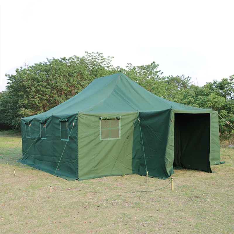 10-12 Person Heavy Duty Steel Pole Army Canvas Camping Tent