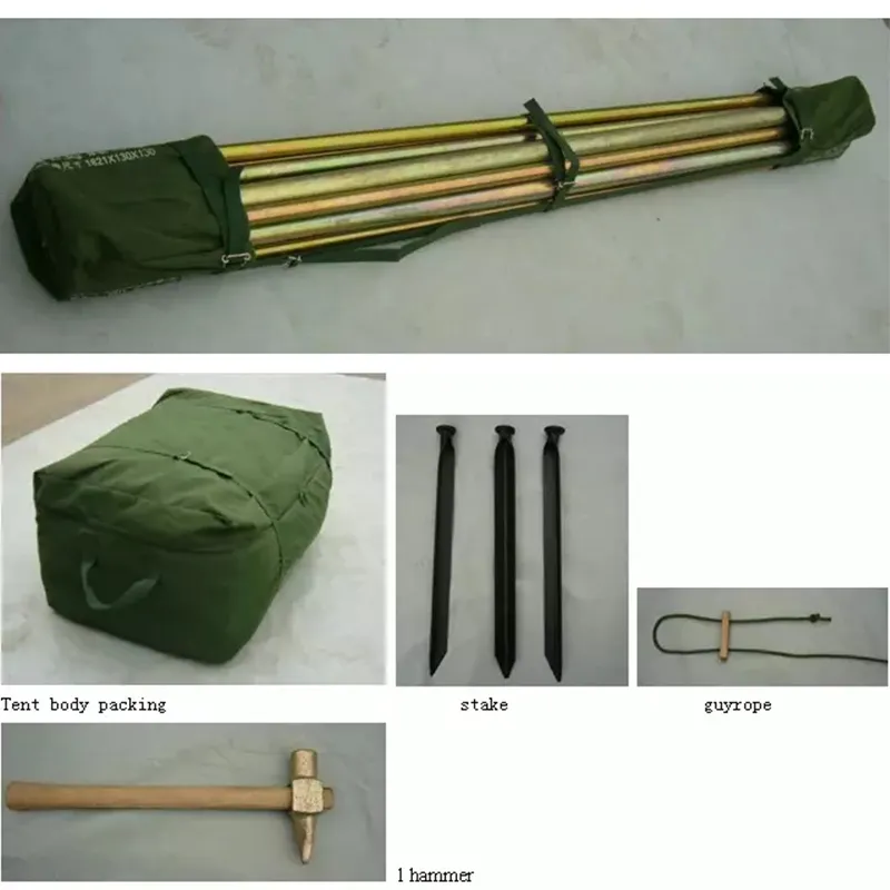 10-12 Person Heavy Duty Steel Pole Army Canvas Camping Tent