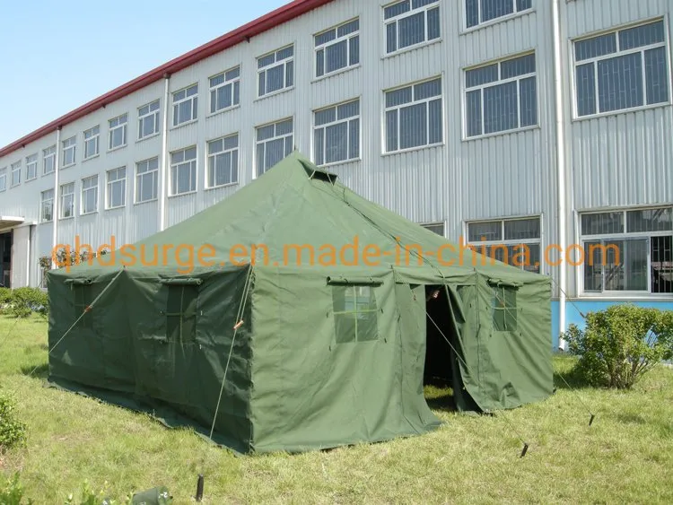 10 Person Pole Tent Waterproof Canvas Shelter Tent Roof Top Relief Tent