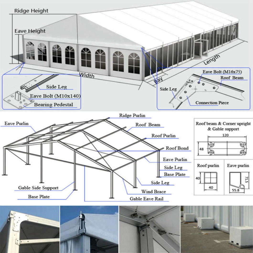 1000 Seater Person Cheap Outdoor White Mixed Party Tent