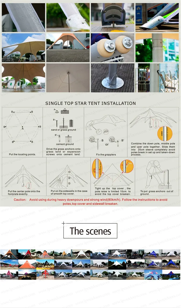 10X14m Moveable Waterproof Double Peak Star Tent for Outdoors Advertising Promotion