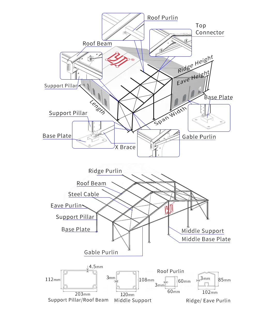 15mx20m 15X50 Aluminum Frame PVC out Door Beer Festival Tent for Parties