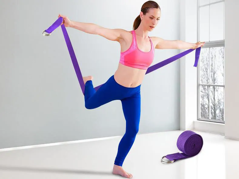183cm Durable Custom Polyester Cotton Yoga Strap