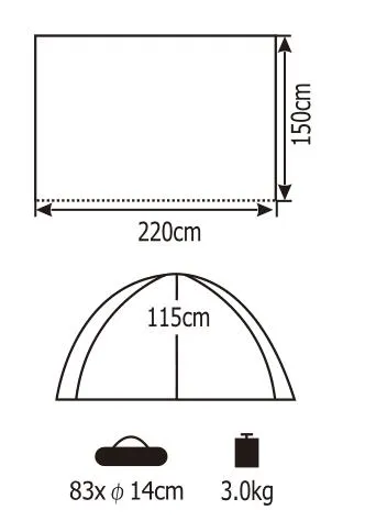 185t Hiking Small Smart Adventure Camp Tent with PU Coated and Simple Design Installation (CP-BC04)