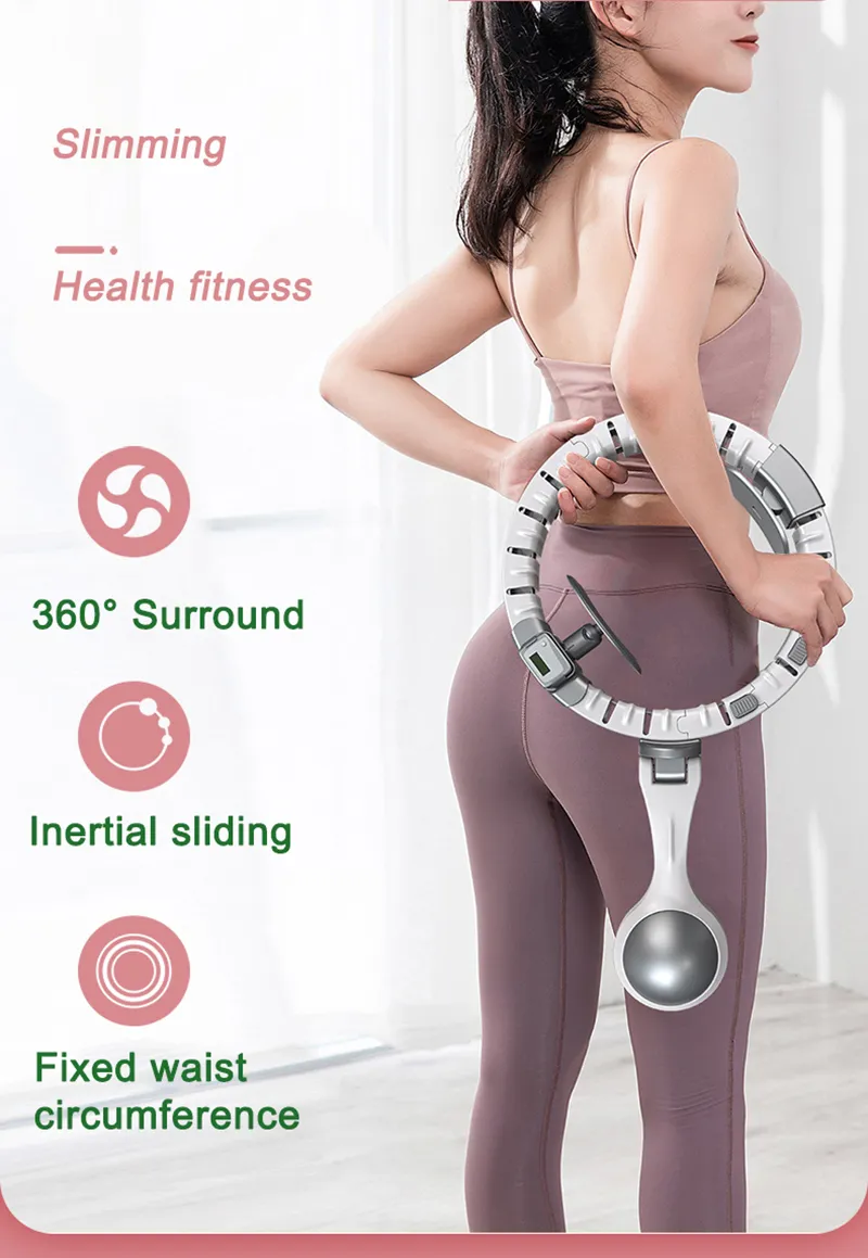 2020 Hot Sale Eco-Friendly Adjustable Weighted Exercise Fitness Adult Weight Hula Ring Hoop