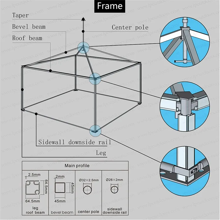 20X20FT Aluminum Frame High Peak Pagoda Tent for Outdoors Festival Celebration Event