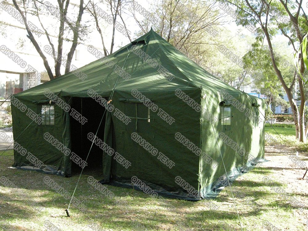 23 Squre Meter Waterproof Windproof Durable Canvas Military Tent for 10-12 Persons