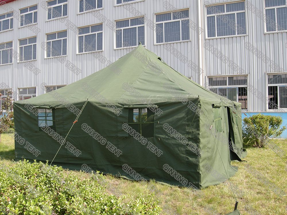 23 Squre Meter Waterproof Windproof Durable Canvas Military Tent for 10-12 Persons