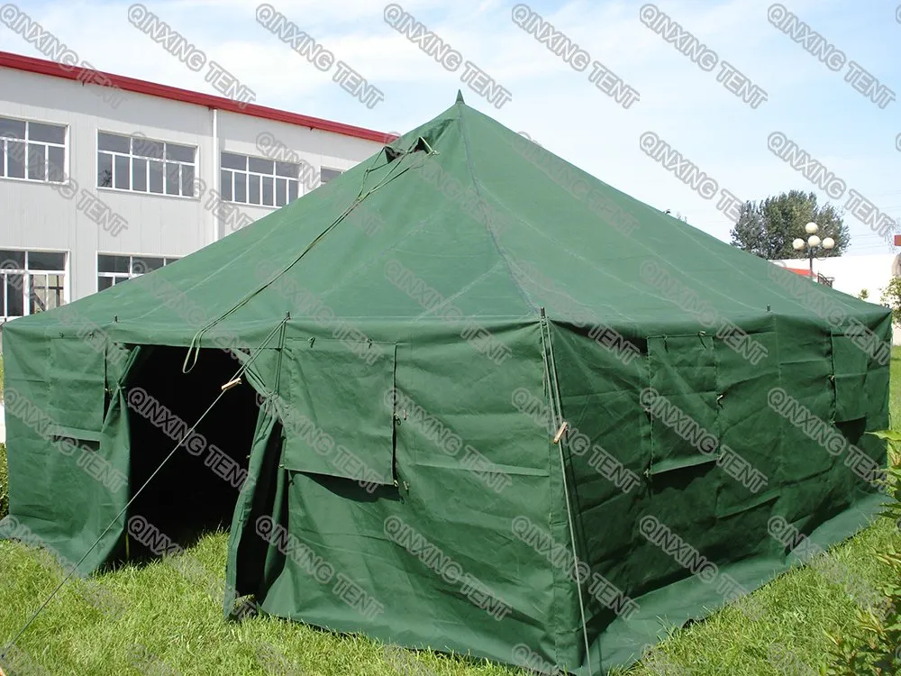 23 Squre Meter Waterproof Windproof Durable Canvas Military Tent for 10-12 Persons