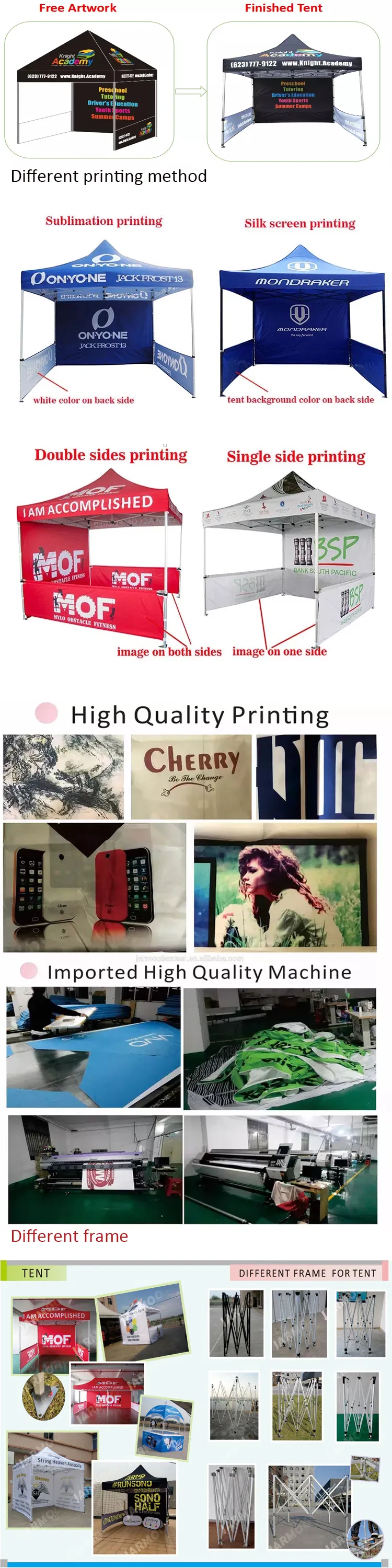 3X3m Cheap Custom Screen Printing Outdoor Folding Tent Marquee Canopy