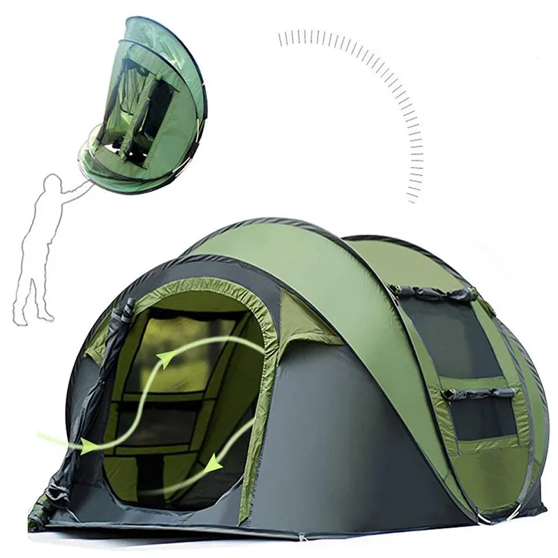 4 Person High Quality Automatic Pop up Outdoor Camping Tent, Automatic Outdoor Pop-up Tent for Camping Waterproof Tent