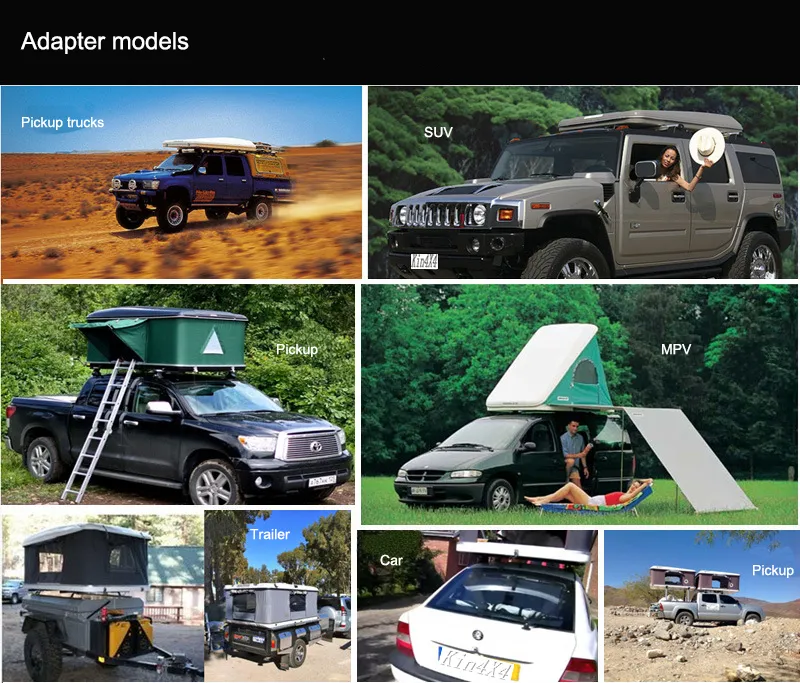 4X4 Camping Fibergalss Car Hard Shell Roof Top Tent for Trailer