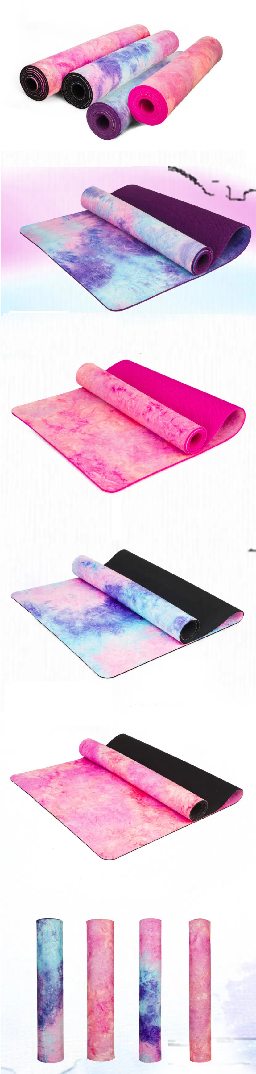 5mm Non Slip Fitness Suede Round Yoga Meditation Mat with Personlized Digital Printing and Custom Logo Print on Backside