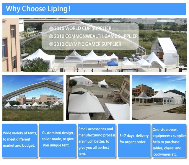 5X5m Aluminum High Peak Pagoda Tension Frame Wedding Tent