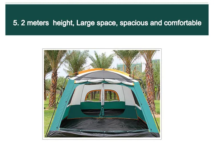 8-12 Persons Large Luxury Wind Resistant Family Carpas De Camping Tent