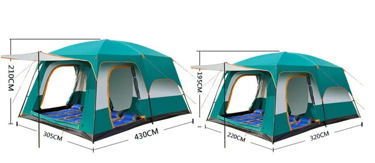 8-12 Persons Large Luxury Wind Resistant Family Carpas De Camping Tent