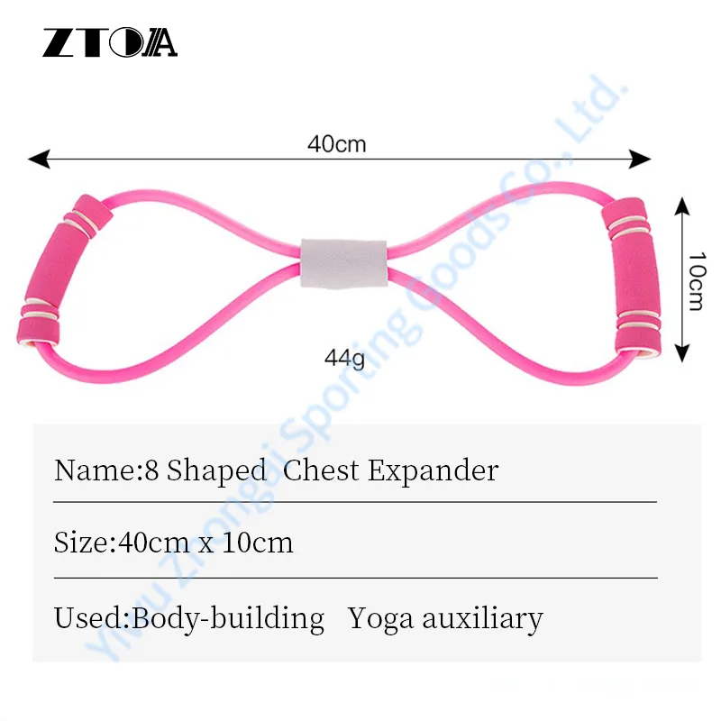 8 Shaped Chest Expander with Elastic Tension Durable Rope