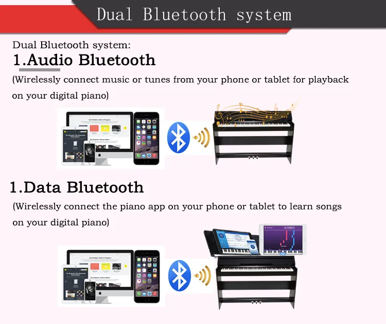 88 Keys Scaled Hammer Action Keyboard Digital Electrico Piano