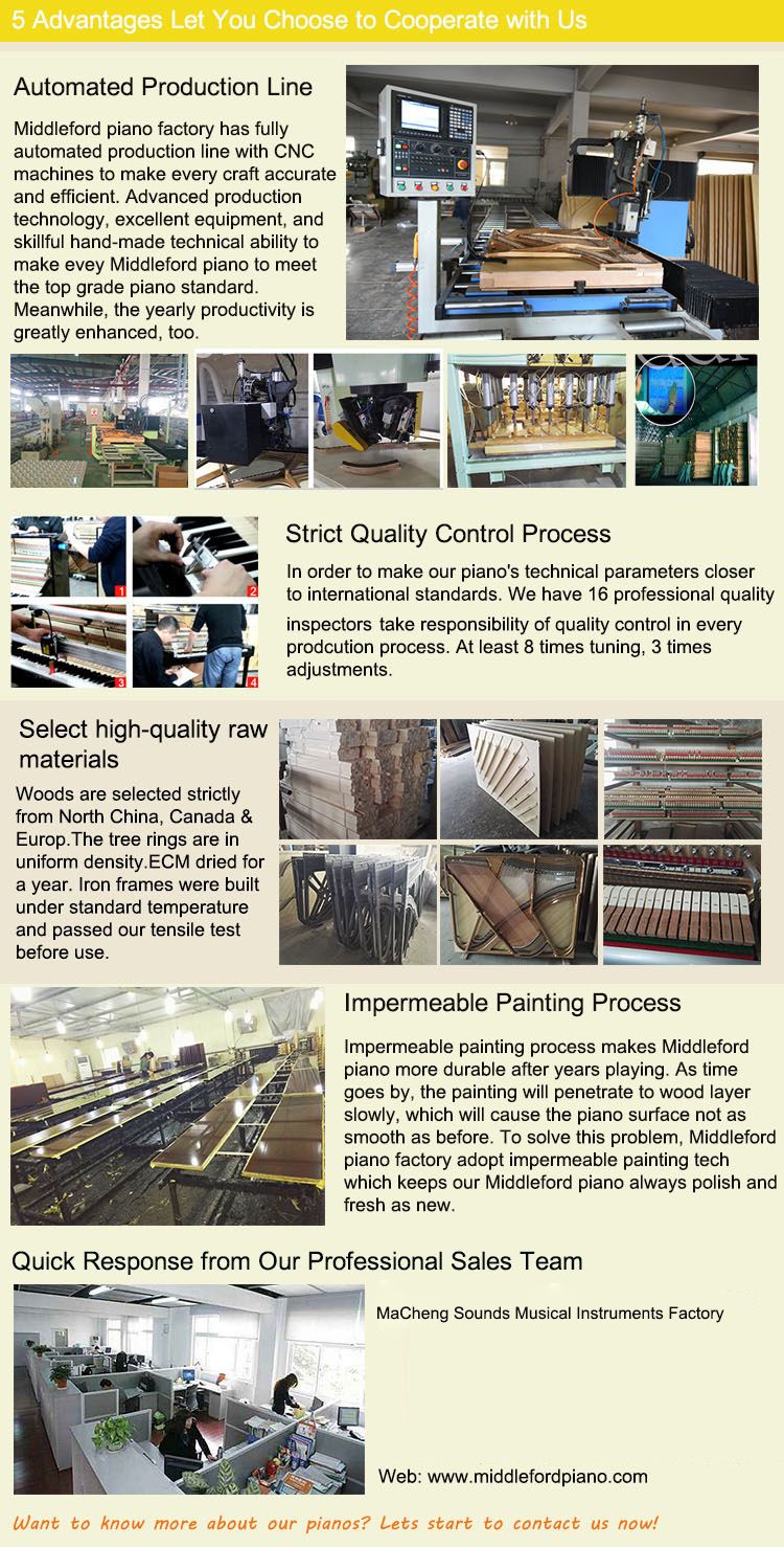 Acoustic Black Glossy Grand Piano Gp-152e