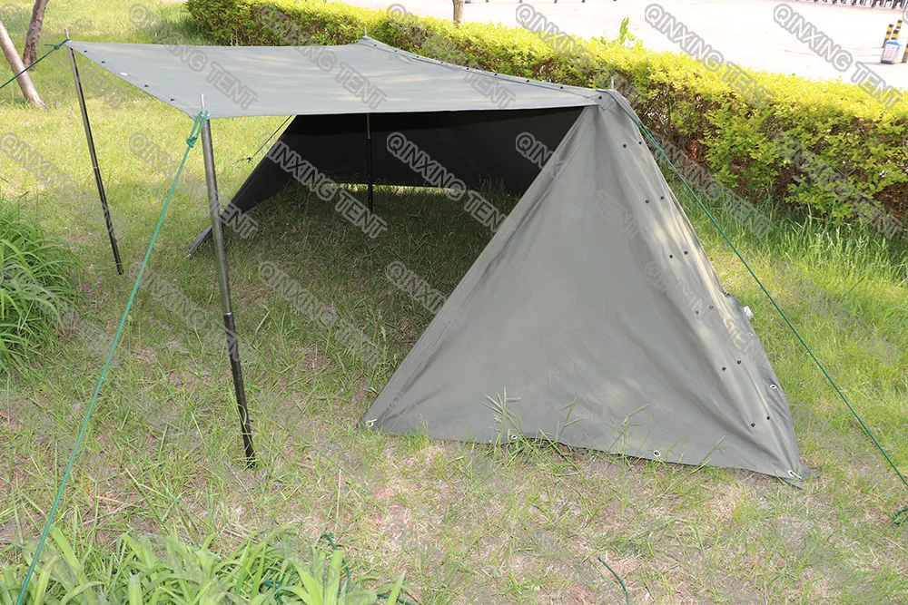 America/French/British 3-4 Persons Cotton Tent/Waterproof Canvas Tent Army Military Style Tent Single Fly Tent Pole Tent Camping Tent Easy Assemable