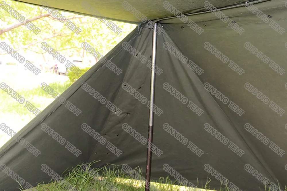 America/French/British 3-4 Persons Cotton Tent/Waterproof Canvas Tent Army Military Style Tent Single Fly Tent Pole Tent Camping Tent Easy Assemable