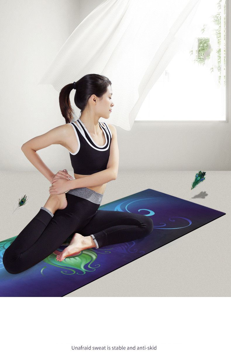 Best Quality High Density Non Slip Suede Yoga Mat Eco Friendly, Digital Print Anti Slip Recycled Yoga Mat Material Rubber