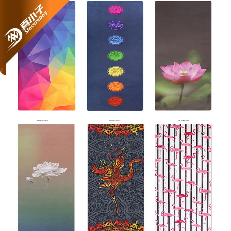 Best Quality High Density Non Slip Suede Yoga Mat Eco Friendly, Digital Print Anti Slip Recycled Yoga Mat Material Rubber