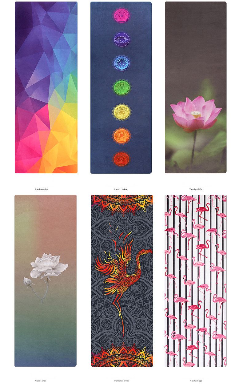 Best Quality High Density Non Slip Suede Yoga Mat Eco Friendly, Digital Print Anti Slip Recycled Yoga Mat Material Rubber