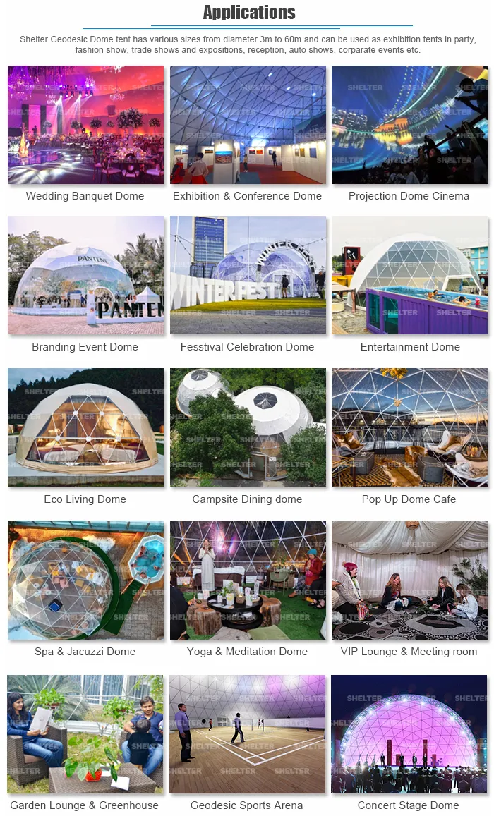 Big Durable Clear Roof PVC Geodesic Dome Tent for Sale