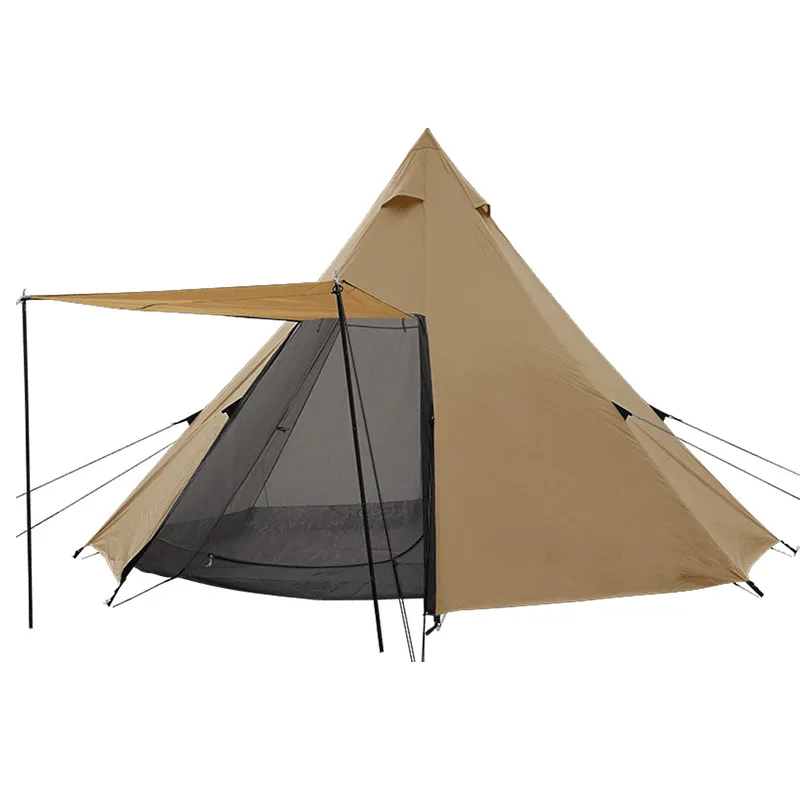 Bluebay Tent Wholesale 5-8 Person Double Layer Portable Waterproof Family Outdoor Camping Pentagonal Pyramid Tent