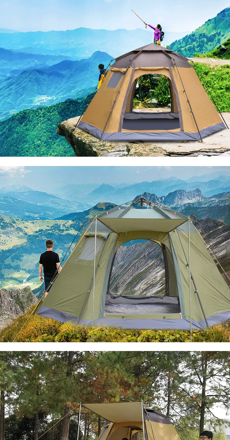 Bluebay Tent Wholesale 5-8 Person Double Layer Waterproof Hexagon Camp Tent