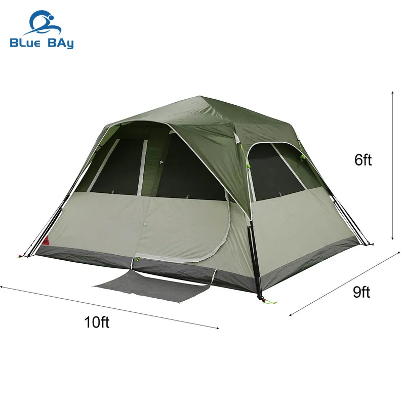 Bluebay Tent Wholesale 6-Person Double Layer Waterproof Automatic Instant Outdoor Car Roof Top Camp Tent for Family Hiking