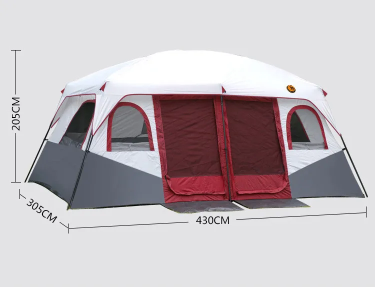 Bluebay Tent Wholesale 8-12 Persons Outdoor Large Space Double Layers 2 Rooms Family Camp Tent