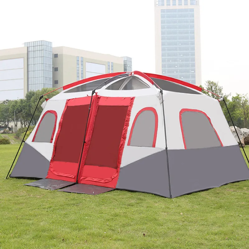 Bluebay Tent Wholesale 8-12 Persons Outdoor Large Space Double Layers 2 Rooms Family Camp Tent