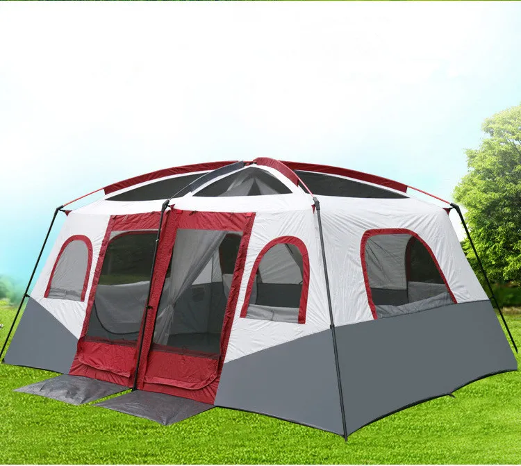 Bluebay Tent Wholesale 8-12 Persons Outdoor Large Space Double Layers 2 Rooms Family Camp Tent