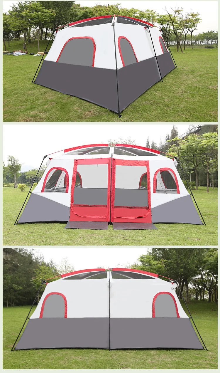 Bluebay Tent Wholesale 8-12 Persons Outdoor Large Space Double Layers 2 Rooms Family Camp Tent