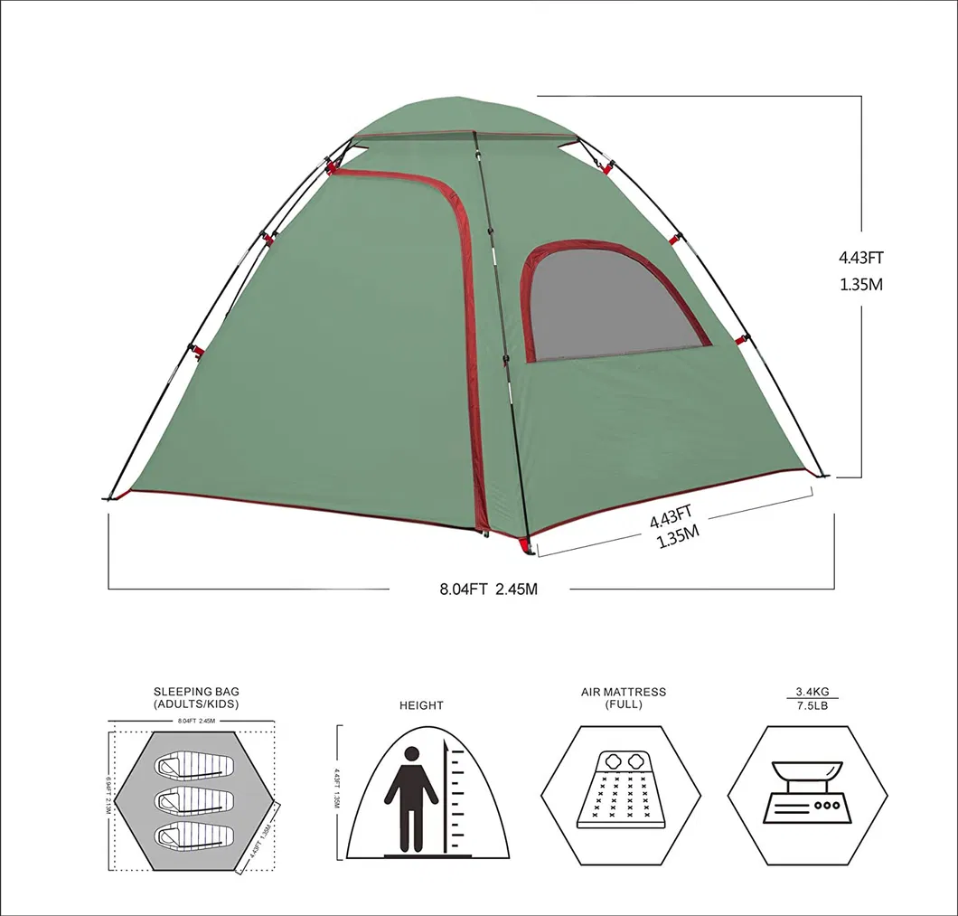 Camping Outdoor Tent Setup Easy Family Durable Tent