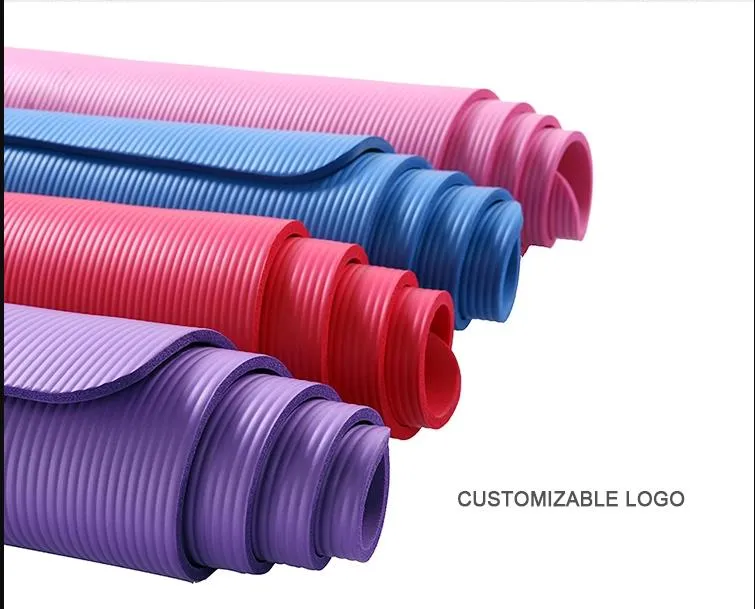 China Yoga Mats Manufacturer Custom Logo Print 10mm 15mm Organic NBR Washable Tapis De Yoga Mat