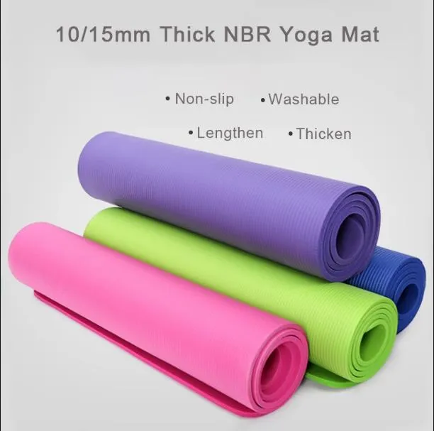 China Yoga Mats Manufacturer Custom Logo Print 10mm 15mm Organic NBR Washable Tapis De Yoga Mat