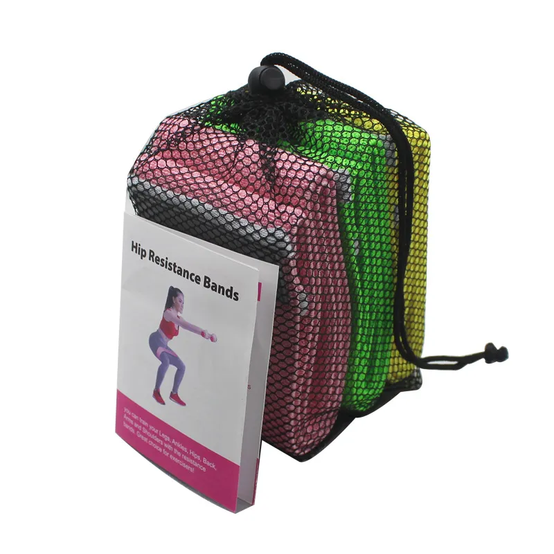 Custom Logo Colorful 3PCS Set Anti-Slip Stitching Squat Belt Woven Thigh Training Resistance Bands