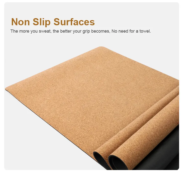 Custom Print Label 100% Eco Friendly Organic Gym Fitness 5mm Natural Rubber Cork Yoga Mat