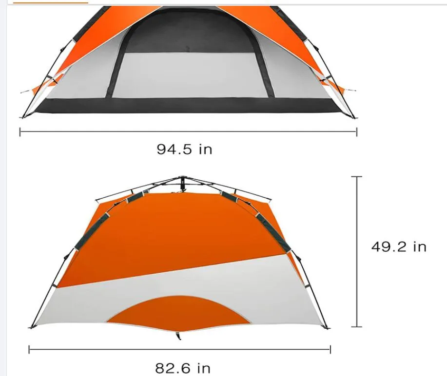 Customized Canopy Tent Waterproof Pop up Camping Tent 4 Person Outdoor