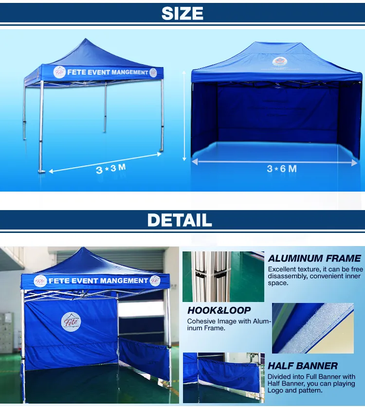 Durable Camping Waterproof with Aluminum Stand Advertising Tent