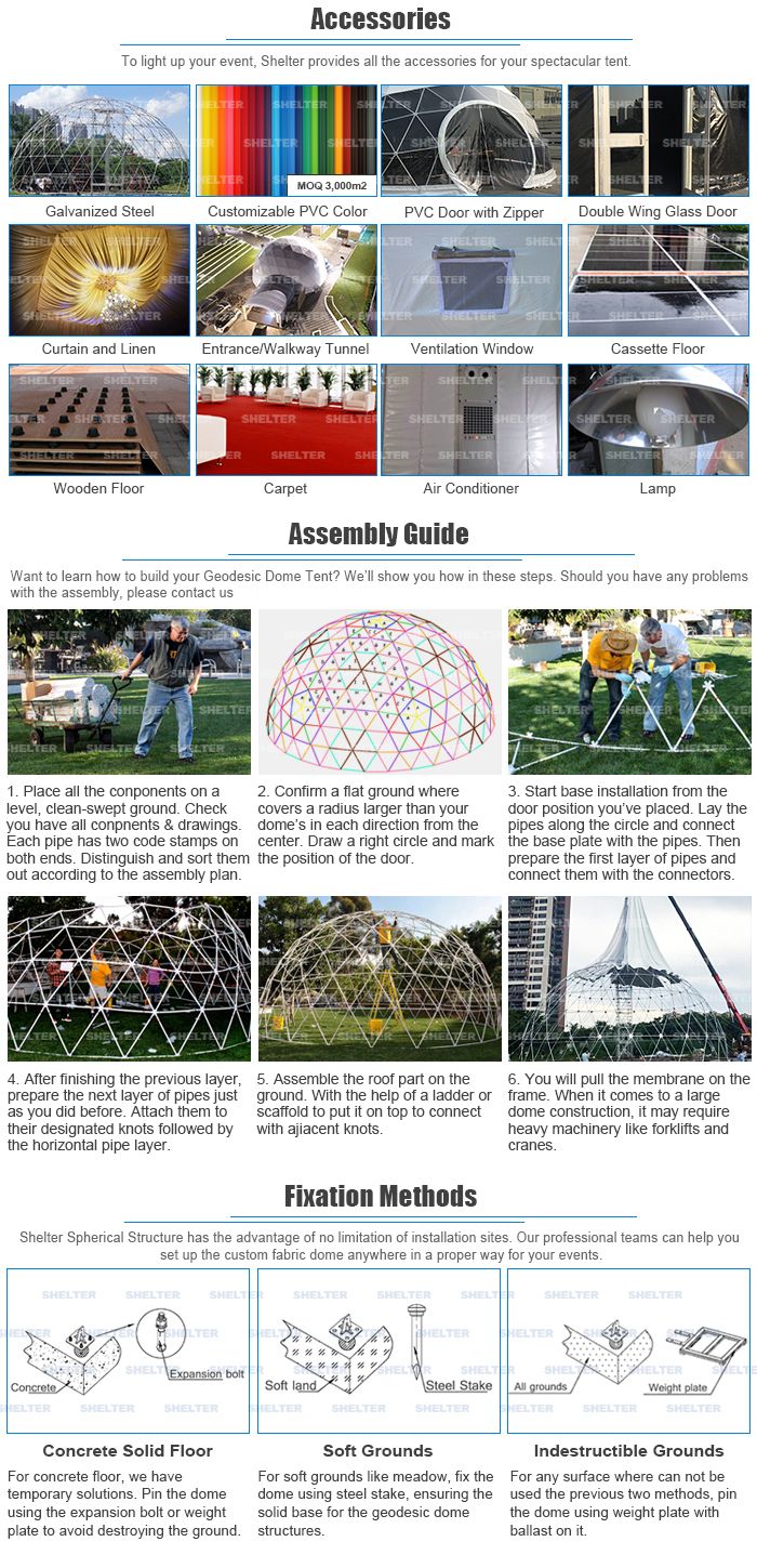 Durable Public Event Project Geodesic Dome Tent