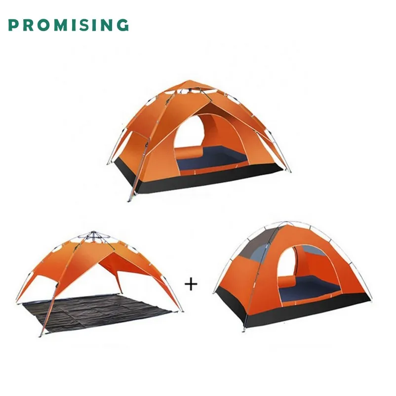 Easy Automatic Glamping Gonflable Barraca Rooftop Outdoor Tenda Family Canvas Waterproof Tente De Camping Trip Tent 4 Person 2 Buyers