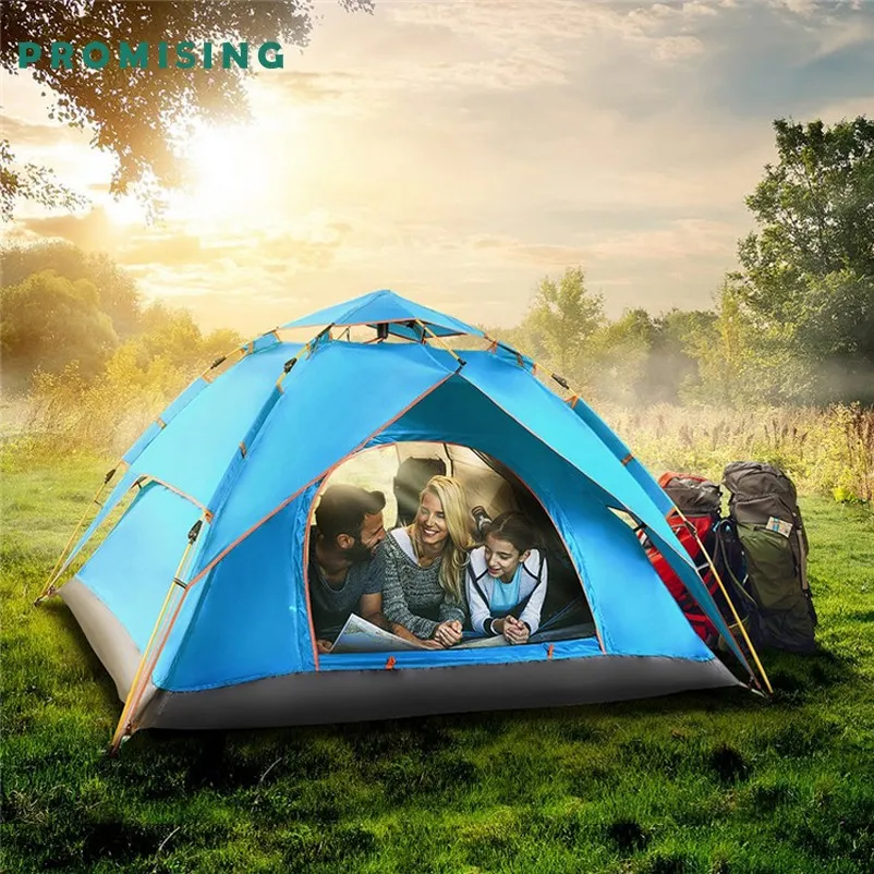 Easy Automatic Glamping Gonflable Barraca Rooftop Outdoor Tenda Family Canvas Waterproof Tente De Camping Trip Tent 4 Person 2 Buyers