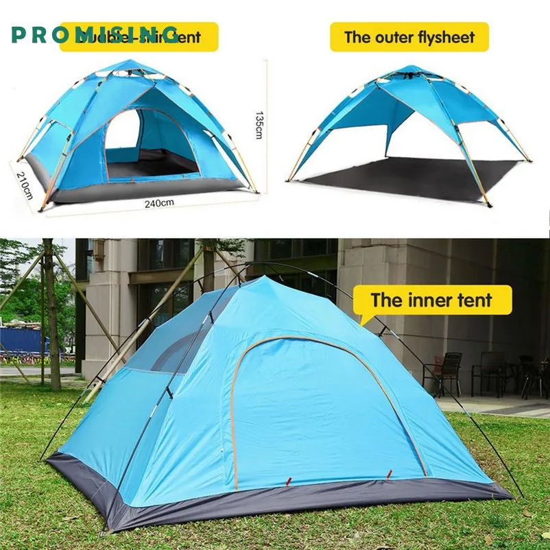 Easy Automatic Glamping Gonflable Barraca Rooftop Outdoor Tenda Family Canvas Waterproof Tente De Camping Trip Tent 4 Person 2 Buyers