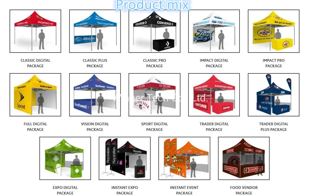Easy up Customized Outdoor Canopy Promotion Pop up Folding Tent with Window with Sidewall-W00076