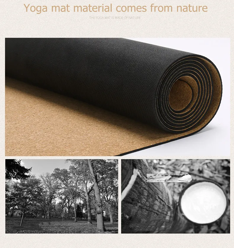 Eco Friendly Chakra Natural Rubber Cork Yoga Mat