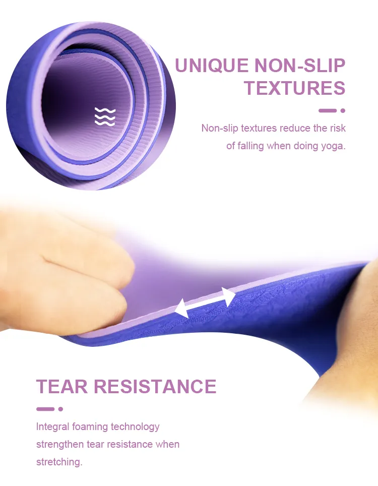 Eco-Friendly TPE Gym Pilates Mats Tapis Tapete De Yoga Non-Slip Sweat Absorbent Gymnastics Fitness Exercise Foldable Yoga Mat